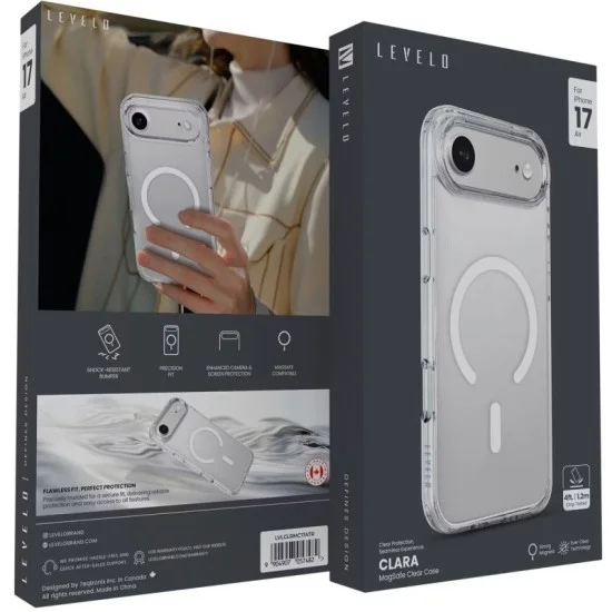 Levelo Clara Magsafe Iphone 17 Air Case - Clear